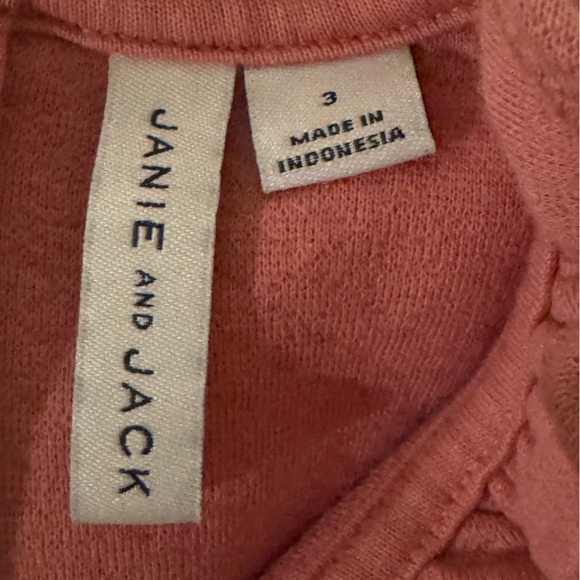 Janie and Jack Pink Quilted Jacquard Ruffle Dress Size 3 - Picture 2 of 7